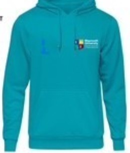 online exclusive MU crested Teal hoody